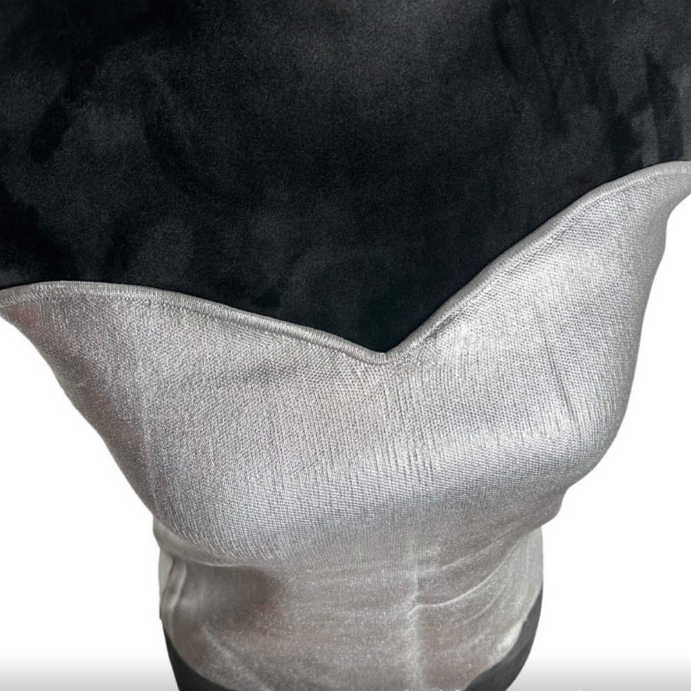 ZARA Silver Foil Metallic Strapless Tube Top - Picture 7 of 9